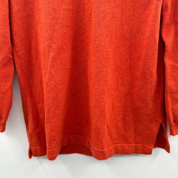 Manrico Cashmere Orange Long Sleeve V Neck Pullover Sweater Size 42 - Picture 3 of 11